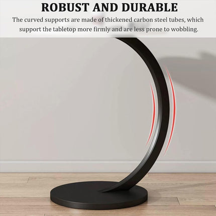 C-Shaped Side Table Sturdy Durable for Living Room Bedroom Office Space Saving