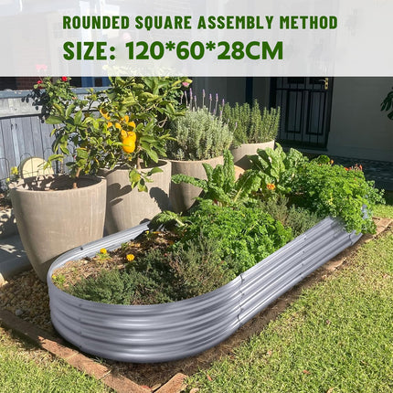 Galvanized Raised Garden Bed Metal Planter Box for Vegetables Flowers Herbs
