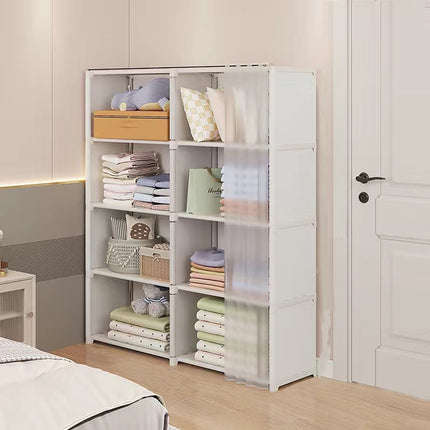 Multi-Layer Floor Standing Home Bookshelf Storage Rack Clothes Cabinet