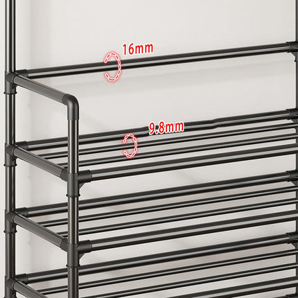5-Layer Hall Tree with Metal Coat Rack Shoe Rack Entryway Storage Organizer Home