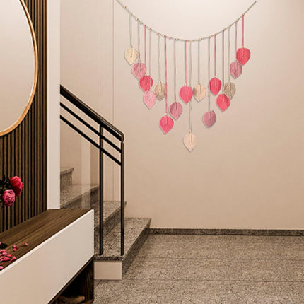 Bohemian Wall Hanging Cotton Cord Wood Bead Tassel Wall Tapestry Photo Decor