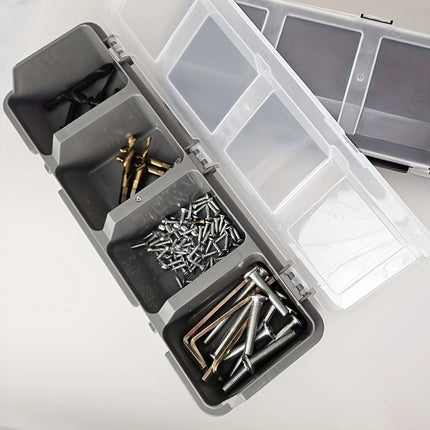 4-Grid Parts Storage Box Plastic Electronic Hardware Accessory Case with Lid ﻿