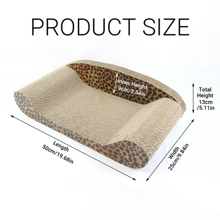 Leopard Print Cat Scratcher Board Durable Cardboard Surface for Claw Sharpening