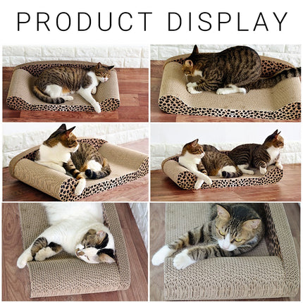 Leopard Print Cat Scratcher Board Durable Cardboard Surface for Claw Sharpening
