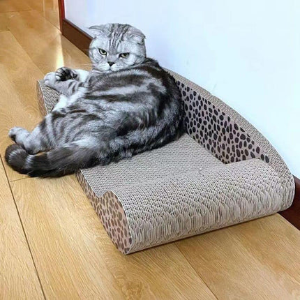 Leopard Print Cat Scratcher Board Durable Cardboard Surface for Claw Sharpening
