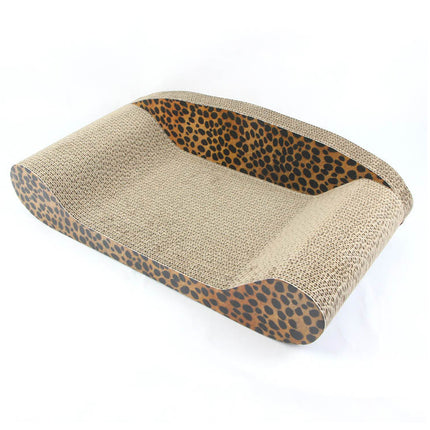 Leopard Print Cat Scratcher Board Durable Cardboard Surface for Claw Sharpening