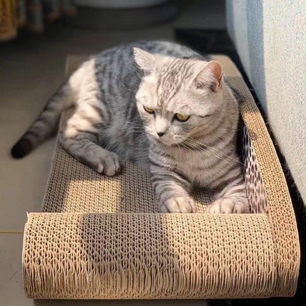 Leopard Print Cat Scratcher Board Durable Cardboard Surface for Claw Sharpening