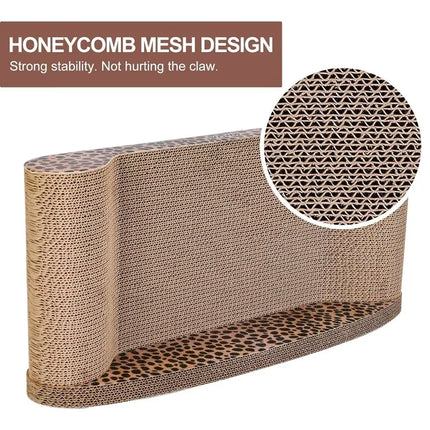 Leopard Print Cat Scratcher Board Durable Cardboard Surface for Claw Sharpening