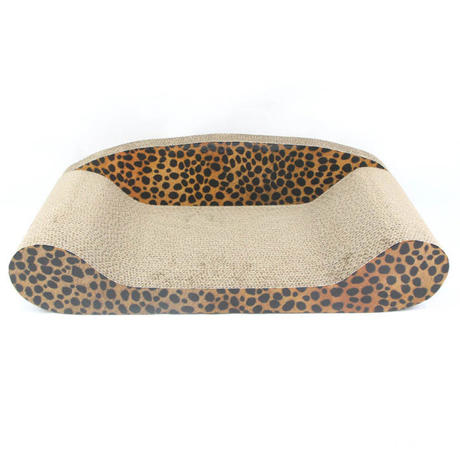 Leopard Print Cat Scratcher Board Durable Cardboard Surface for Claw Sharpening