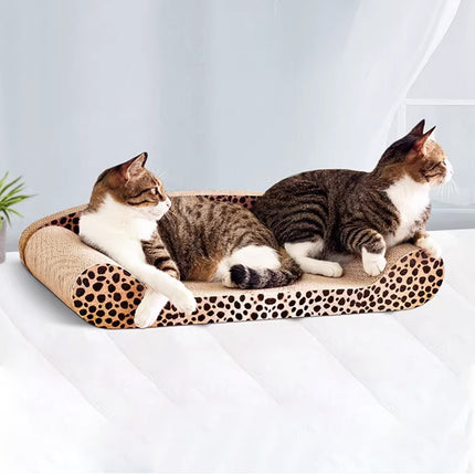 Leopard Print Cat Scratcher Board Durable Cardboard Surface for Claw Sharpening