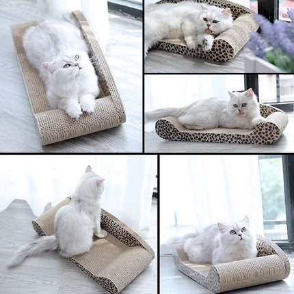 Leopard Print Cat Scratcher Board Durable Cardboard Surface for Claw Sharpening