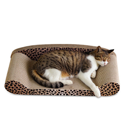 Leopard Print Cat Scratcher Board Durable Cardboard Surface for Claw Sharpening