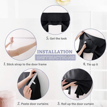 Home Blackout Door Curtain Thermal Insulated Durable for Bedroom Living Room