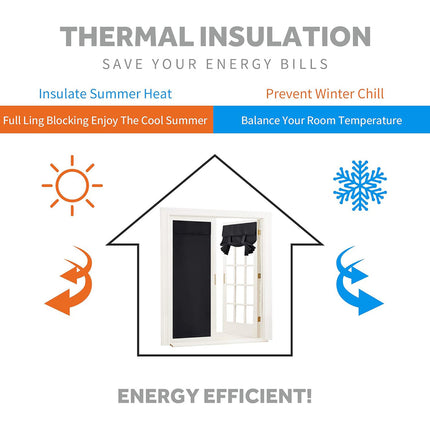 Home Blackout Door Curtain Thermal Insulated Durable for Bedroom Living Room