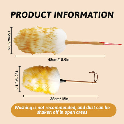 2PCS Wool Duster Home Car Dusting Tool Lint Free Reusable Soft Bristle Dust Clean