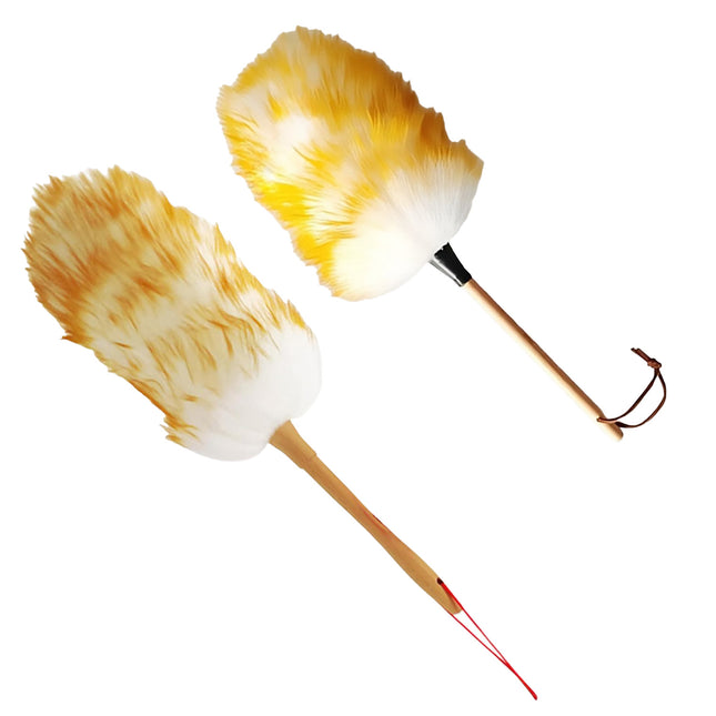 2PCS Wool Duster Home Car Dusting Tool Lint Free Reusable Soft Bristle Dust Clean