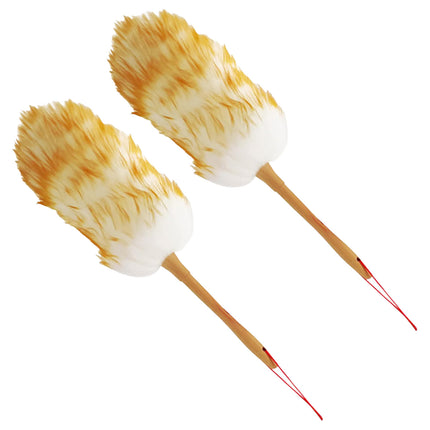 2PCS Wool Duster Home Car Dusting Tool Lint Free Reusable Soft Bristle Dust Clean