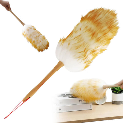 2PCS Wool Duster Home Car Dusting Tool Lint Free Reusable Soft Bristle Dust Clean