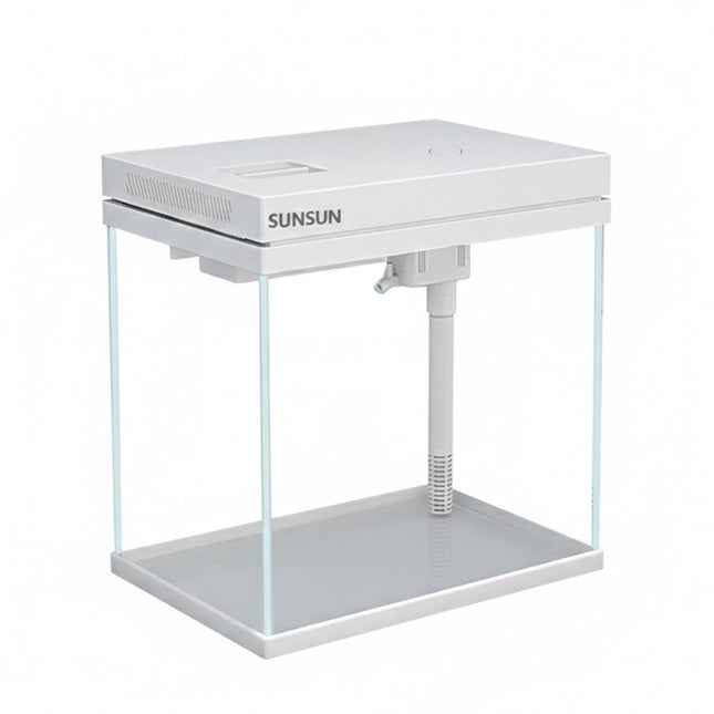 Super White Glass Desktop Aquarium 3 in 1 Fish Tank with Filter and LED