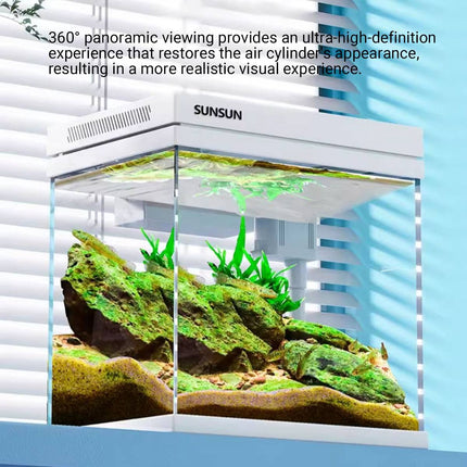 Super White Glass Desktop Aquarium 3 in 1 Fish Tank with Filter and LED
