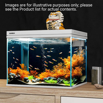 Super White Glass Desktop Aquarium 3 in 1 Fish Tank with Filter and LED
