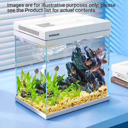 Super White Glass Desktop Aquarium 3 in 1 Fish Tank with Filter and LED