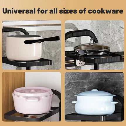 3-Layer Kitchen Pot Rack Heavy Duty Metal Cookware Organiser Space Saving