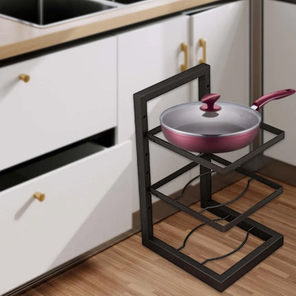 3-Layer Kitchen Pot Rack Heavy Duty Metal Cookware Organiser Space Saving