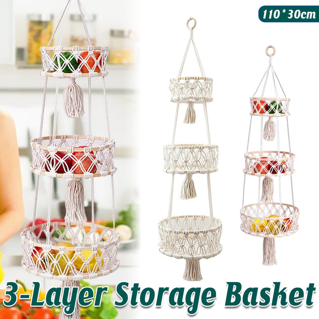 3 Layer Storage Basket for Bathroom Kitchen Bedroom Home Space Saving Durable
