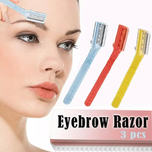 3 PCS FACIAL RAZORS Eyebrow Razor Shave Hair & Exfoliate Face Shaver Ladies Tool - Aimall