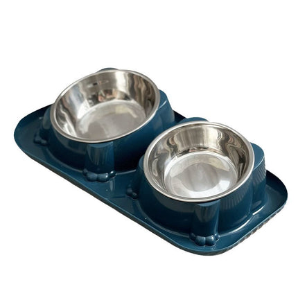 Cat Dog Food Bowl Double Slanted Mouth Feeding Water Dish Raised Pet Bowl Stand