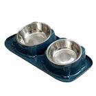Cat Dog Food Bowl Double Slanted Mouth Feeding Water Dish Raised Pet Bowl Stand