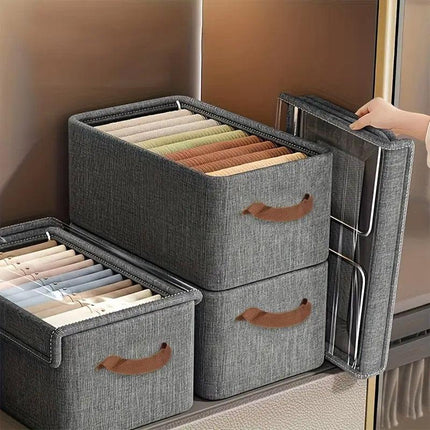 4pcs Foldable Clothes Storage Box Organizer Fabric Storage Box for Organization