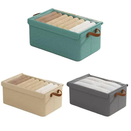 4pcs Foldable Clothes Storage Box Organizer Fabric Storage Box for Organization