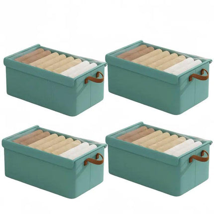 4pcs Foldable Clothes Storage Box Organizer Fabric Storage Box for Organization