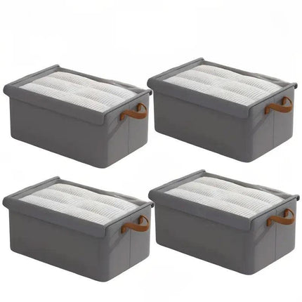 4pcs Foldable Clothes Storage Box Organizer Fabric Storage Box for Organization