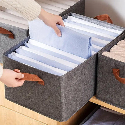 4pcs Foldable Clothes Storage Box Organizer Fabric Storage Box for Organization