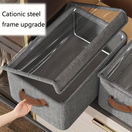 4pcs Foldable Clothes Storage Box Organizer Fabric Storage Box for Organization