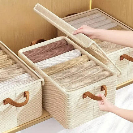 4pcs Foldable Clothes Storage Box Organizer Fabric Storage Box for Organization