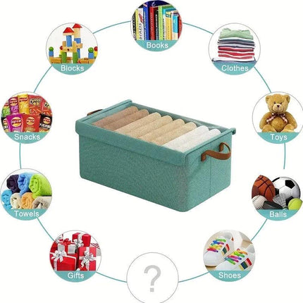 4pcs Foldable Clothes Storage Box Organizer Fabric Storage Box for Organization