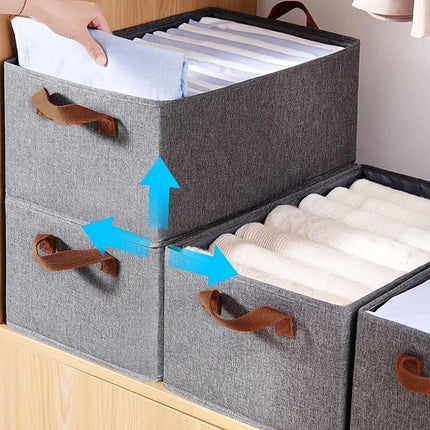 4pcs Foldable Clothes Storage Box Organizer Fabric Storage Box for Organization