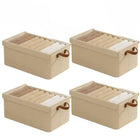 4pcs Foldable Clothes Storage Box Organizer Fabric Storage Box for Organization