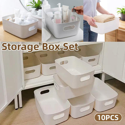 10pcs Plastic Storage Baskets for Bathroom Kitchen Desktop Miscellaneous Items