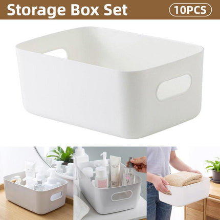 10pcs Plastic Storage Baskets for Bathroom Kitchen Desktop Miscellaneous Items