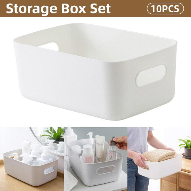 10pcs Plastic Storage Baskets for Bathroom Kitchen Desktop Miscellaneous Items