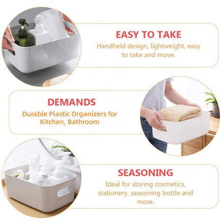 10pcs Plastic Storage Baskets for Bathroom Kitchen Desktop Miscellaneous Items