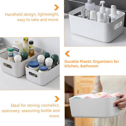 10pcs Plastic Storage Baskets for Bathroom Kitchen Desktop Miscellaneous Items