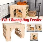 3 in 1 Hay Handmade Pet Feeder Universal Model for Small Animals Easy to Clean