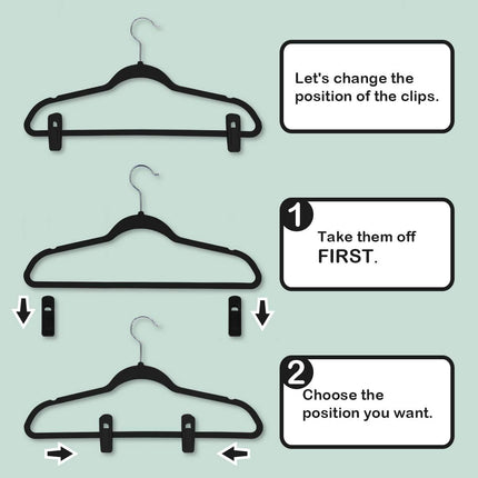 Clothes Drying Clips 20 Pack Velvet Flocking Trouser Pegs Hanger Grip Clamp Set