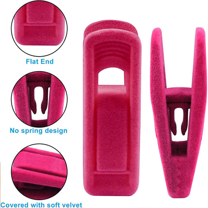 Clothes Drying Clips 20 Pack Velvet Flocking Trouser Pegs Hanger Grip Clamp Set